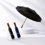 LUM01-M Foldable Umbrella Wooden Handle Premium Auto 23-Inch | Umbrella Supplier Malaysia